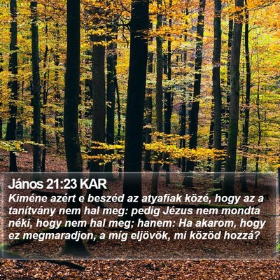 János 21:23 KAR Bible Verse Image