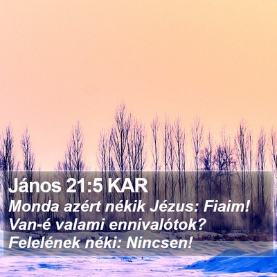 János 21:5 KAR Bible Verse Image