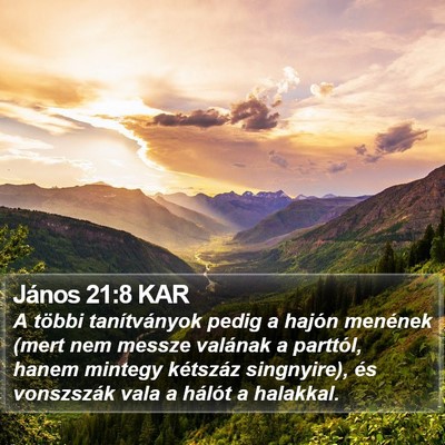 János 21:8 KAR Bible Verse Image