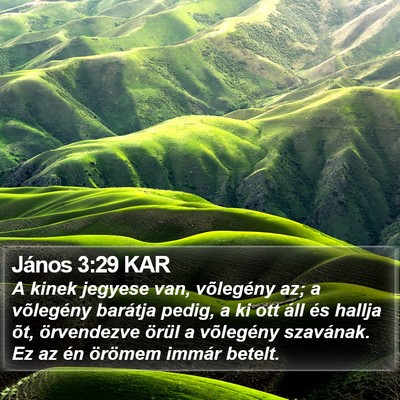 János 3:29 KAR Bible Verse Image