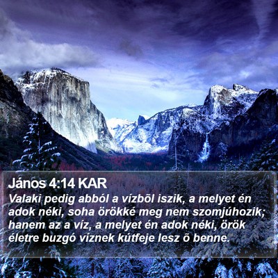 János 4:14 KAR Bible Verse Image