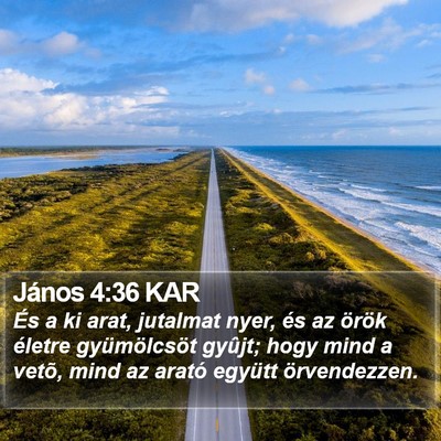 János 4:36 KAR Bible Verse Image