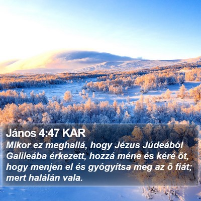 János 4:47 KAR Bible Verse Image