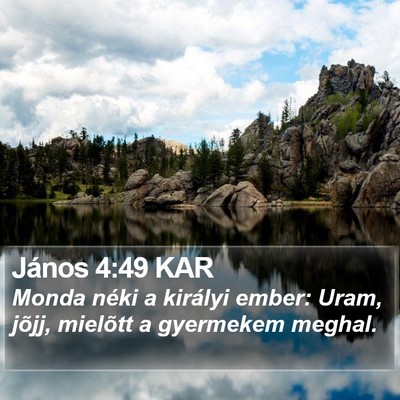 János 4:49 KAR Bible Verse Image