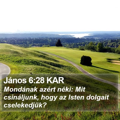János 6:28 KAR Bible Verse Image