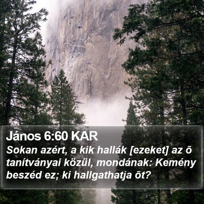 János 6:60 KAR Bible Verse Image