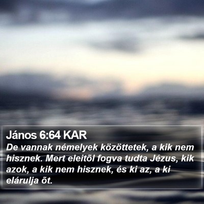 János 6:64 KAR Bible Verse Image
