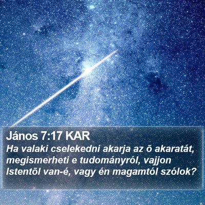 János 7:17 KAR Bible Verse Image