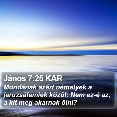 János 7:25 KAR Bible Verse Image