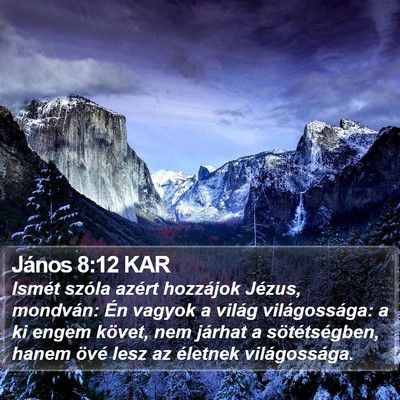 János 8:12 KAR Bible Verse Image