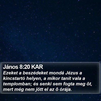 János 8:20 KAR Bible Verse Image