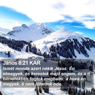 János 8:21 KAR Bible Verse Image