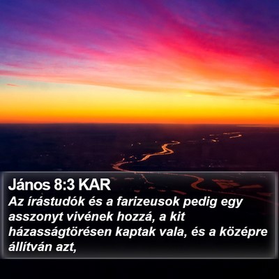 János 8:3 KAR Bible Verse Image