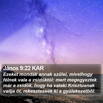 János 9:22 KAR Bible Verse Image