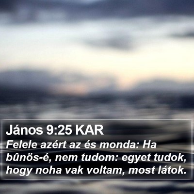 János 9:25 KAR Bible Verse Image