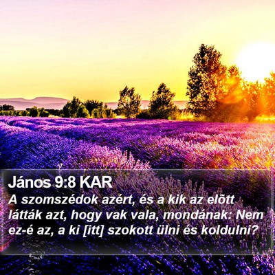 János 9:8 KAR Bible Verse Image