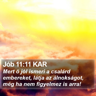 Jób 11:11 KAR Bible Verse Image