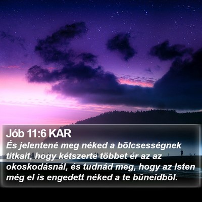 Jób 11:6 KAR Bible Verse Image