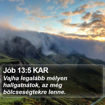 Jób 13:5 KAR Bible Verse Image