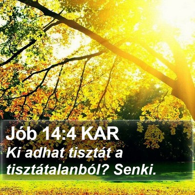 Jób 14:4 KAR Bible Verse Image