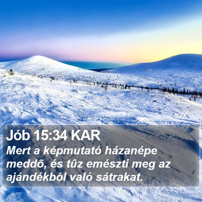 Jób 15:34 KAR Bible Verse Image