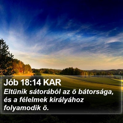 Jób 18:14 KAR Bible Verse Image