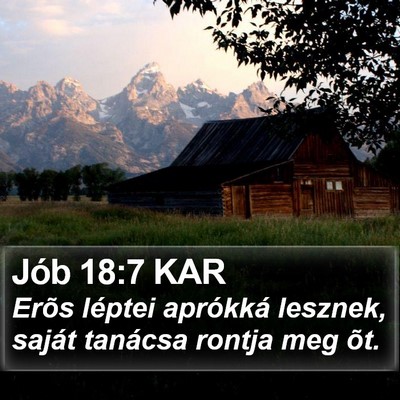 Jób 18:7 KAR Bible Verse Image