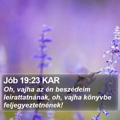 Jób 19:23 KAR Bible Verse Image