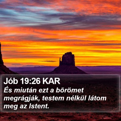 Jób 19:26 KAR Bible Verse Image
