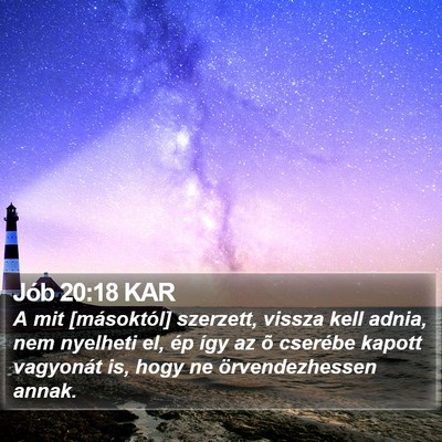 Jób 20:18 KAR Bible Verse Image