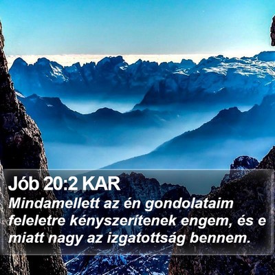 Jób 20:2 KAR Bible Verse Image