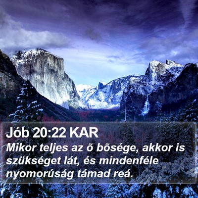 Jób 20:22 KAR Bible Verse Image