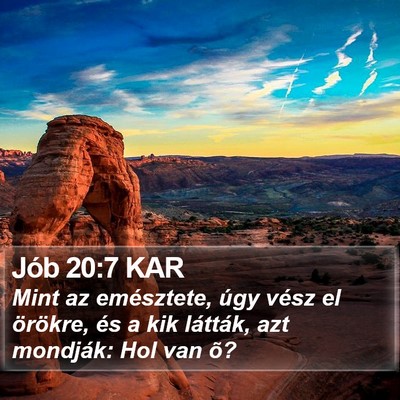 Jób 20:7 KAR Bible Verse Image