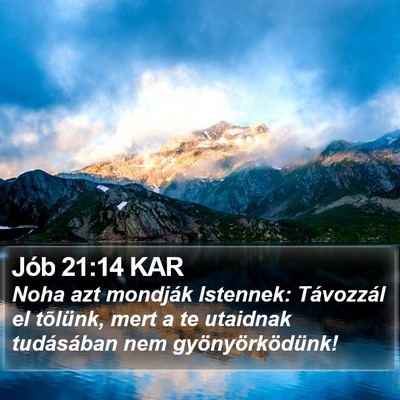 Jób 21:14 KAR Bible Verse Image