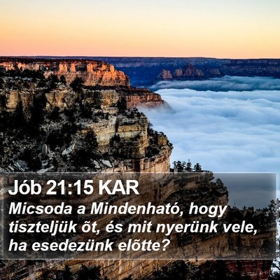Jób 21:15 KAR Bible Verse Image