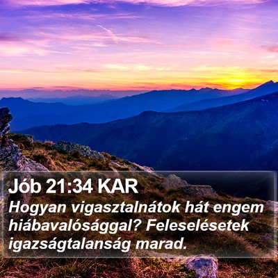 Jób 21:34 KAR Bible Verse Image