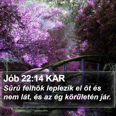 Jób 22:14 KAR Bible Verse Image