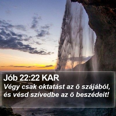 Jób 22:22 KAR Bible Verse Image