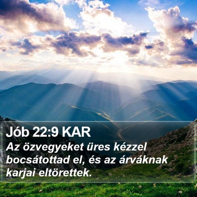 Jób 22:9 KAR Bible Verse Image