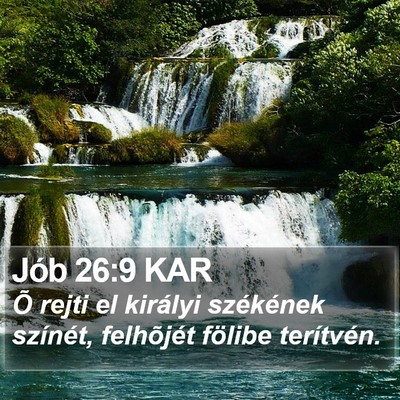 Jób 26:9 KAR Bible Verse Image