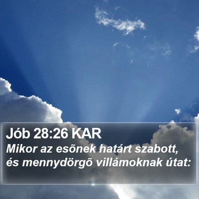 Jób 28:26 KAR Bible Verse Image