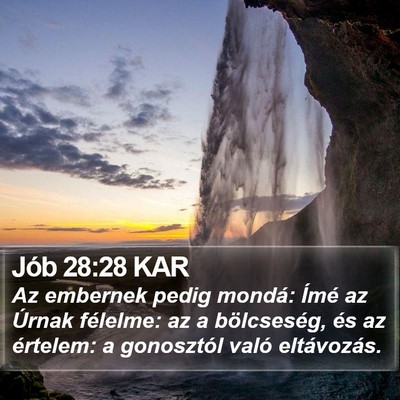 Jób 28:28 KAR Bible Verse Image