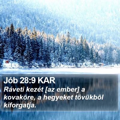 Jób 28:9 KAR Bible Verse Image