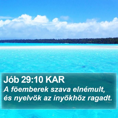 Jób 29:10 KAR Bible Verse Image