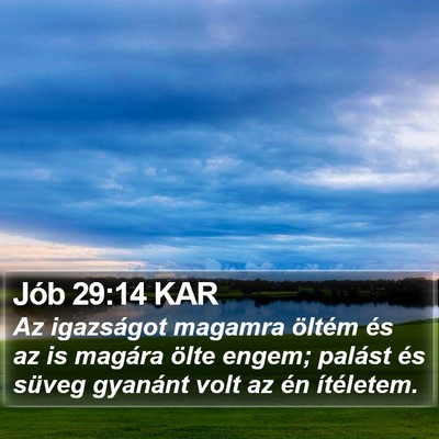 Jób 29:14 KAR Bible Verse Image