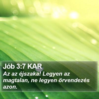 Jób 3:7 KAR Bible Verse Image