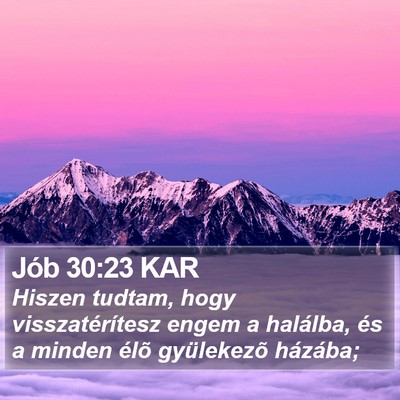 Jób 30:23 KAR Bible Verse Image