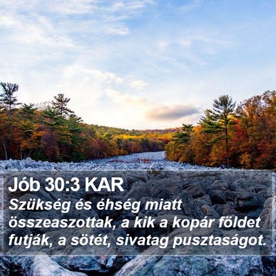 Jób 30:3 KAR Bible Verse Image