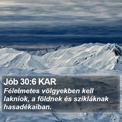 Jób 30:6 KAR Bible Verse Image
