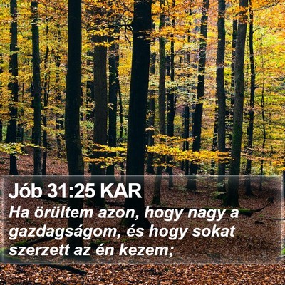 Jób 31:25 KAR Bible Verse Image